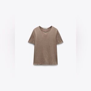 Zara women washed cotton t-shirt. Medium